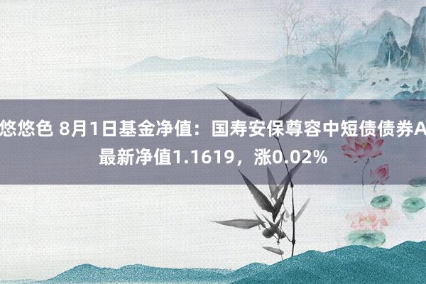 悠悠色 8月1日基金净值：国寿安保尊容中短债债券A最新净值1.1619，涨0.02%