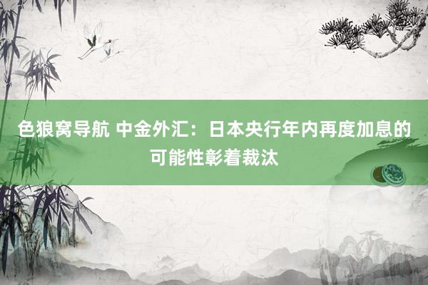 色狼窝导航 中金外汇：日本央行年内再度加息的可能性彰着裁汰