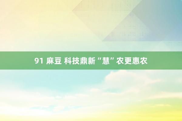 91 麻豆 科技鼎新“慧”农更惠农