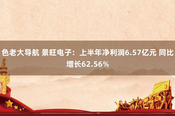 色老大导航 景旺电子：上半年净利润6.57亿元 同比增长62.56%