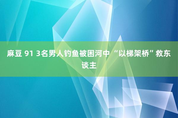 麻豆 91 3名男人钓鱼被困河中 “以梯架桥”救东谈主